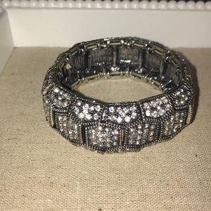 Silver stretch statement bracelet